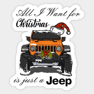 Christmas Jeep Orange Sticker